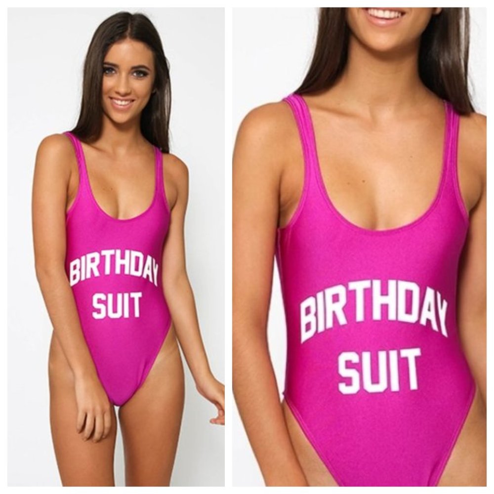 Private Party Birthday Suit Fuchsia Pink Swimsuit